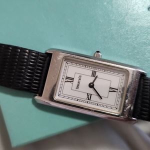 Vintage Tiffany & Co. Portfolio Lizard Embossed Leather Wristwatch